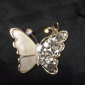 Rhinestone butterfly pendant